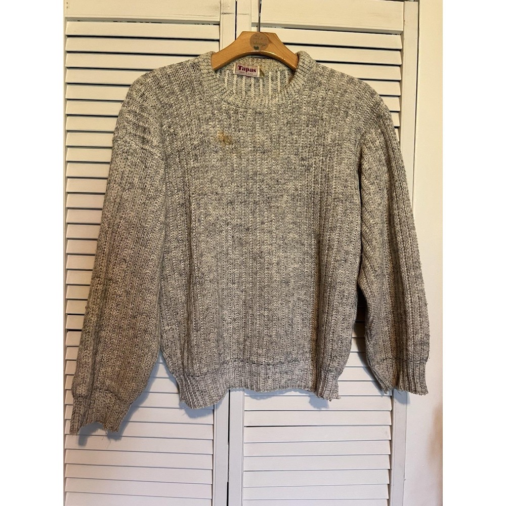 TAPAS Mens Medium Sweater Jumper Pullover Made in USA vtg‎ 80s Chunky Loose Knit